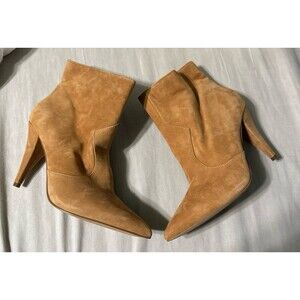 Vince Camuto Women's Azentela Ankle Booties Size 8.5 Brown Suede Golden Walnut